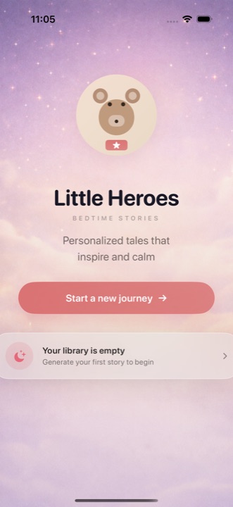 Kid Storytime start screen on iPhone